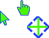 Green and Blue Cursor Set thumbnail