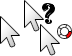 white arrow