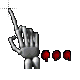 64x custom idleSkelHand n bloodots from load screen.cur 200% version