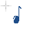 eighth note navy.cur Preview