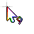 Rainbow Question Cursor Black Outline.ani Preview