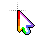 Rainbow Big Cursor Black Outline.ani Preview