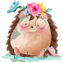 Hedgehog in flowers.ico Preview