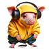 Piggy with Headphones.ico Preview