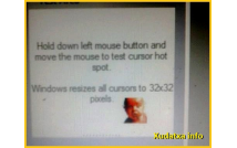 Janela para testar o seu cursor antes de salvar