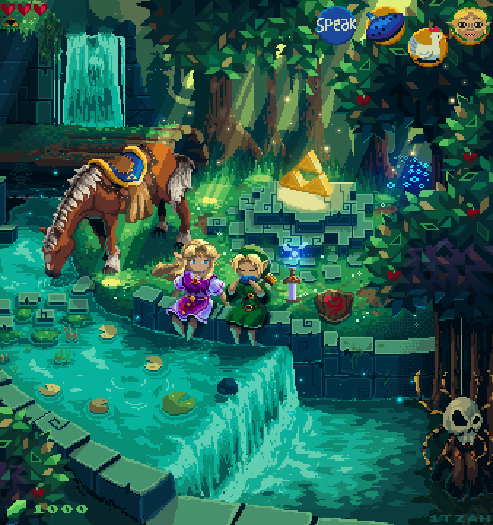 Zelda Ocarina of Time pixel art by 1tzah Zelda Ocarina of Time pixel art by 1tzah image