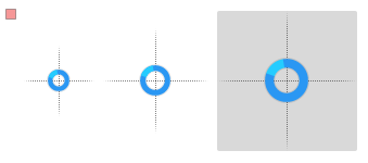 A screenshot of a busy cursor's preview with 32, 48, and 64 pixel variants as it's shown in RealWorld Cursor Editor.