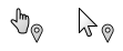 Examples of location select cursors.